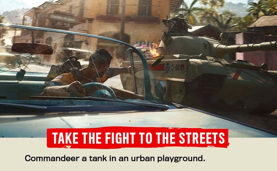 Commandeer a tank in an urban playground